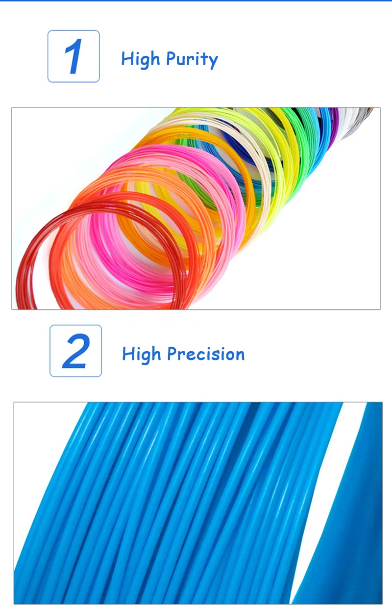 Aokin 10 метровый 3D-принтер PLA 1,75 мм нить для 3D-принтера экструдер ручка аксессуары красочные нити печатные материалы