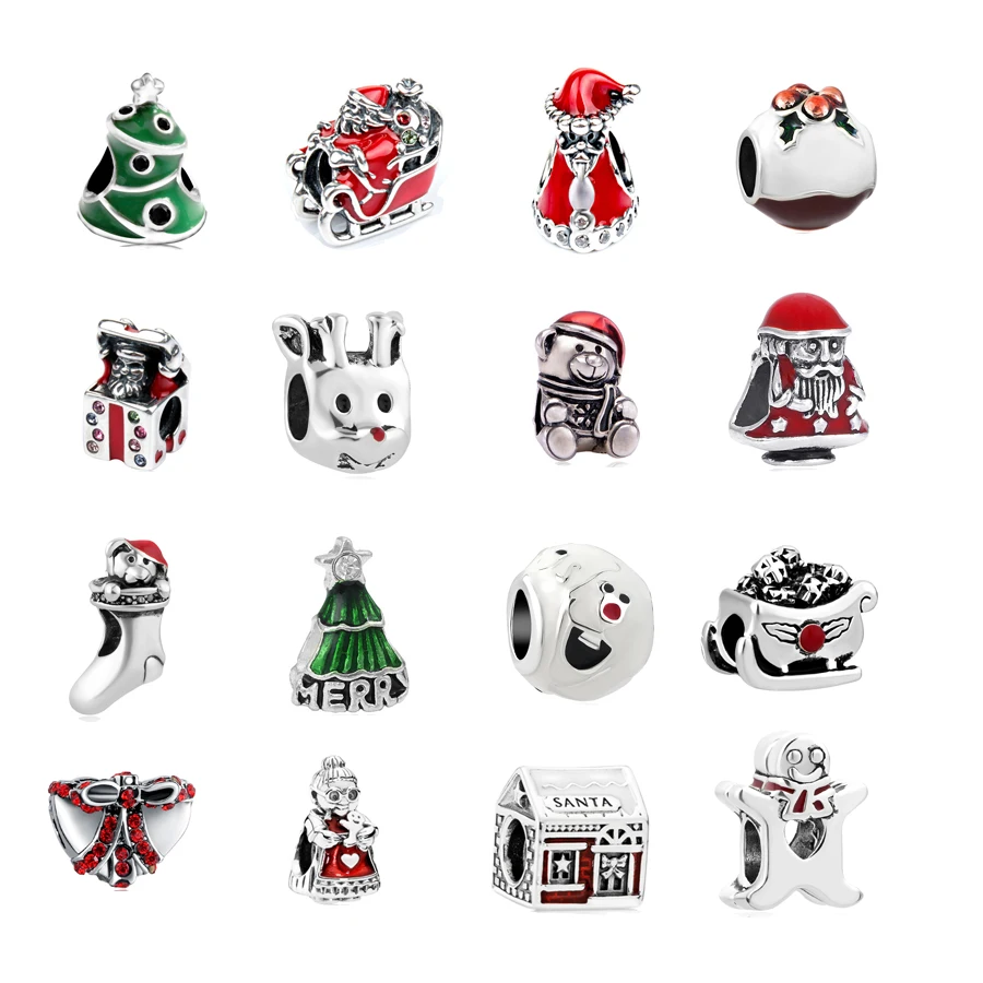 

2018 Father Christmas snowman wapiti Bead Charm Fit Women Pandora CHARM alloy original Bracelet & Bangle DIY Jewelry P016