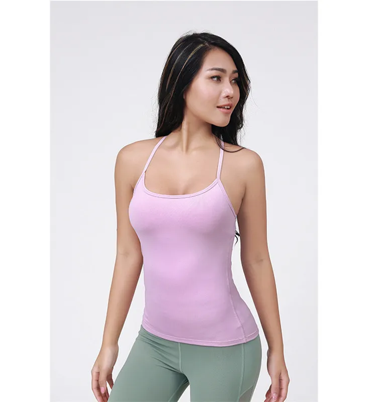 CretKoav Sexy Women Workout Gym Tank Summer Sleeveless Fitness Tops Women Back Cross Shoulder Strap Quick Dry Sling Yoga Vest Wi