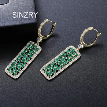 

SINZRY hot cubic zirconia geometry vintage drop earrings female creative hollow earring