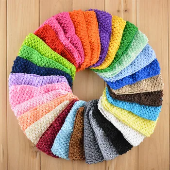 

100pcs 7cm Elastic Stretchy Crochet Knitted Ribbon for DIY Baby Girl's Headwear Headband Accessories Handmade Crafts Supplies