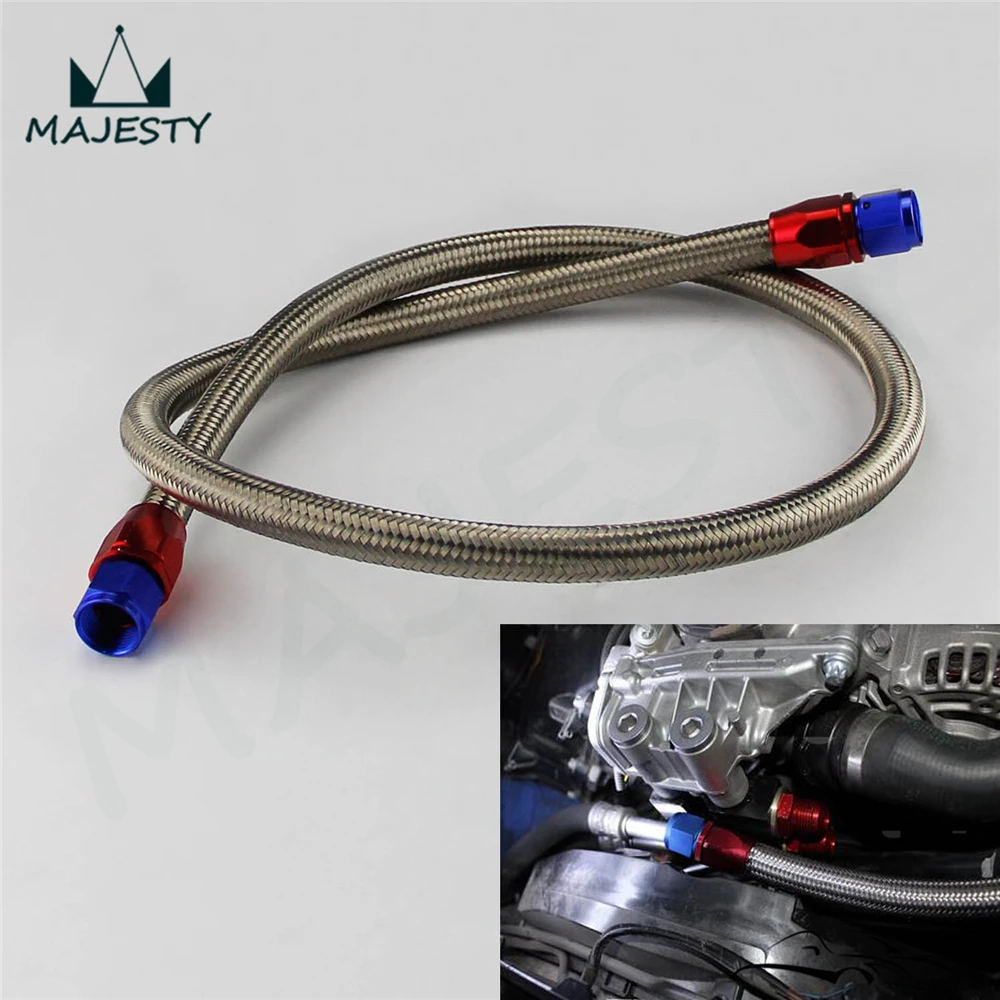 8AN Oil Cooler 1.2M Steel Braided Oil Fuel Line Hose Fitting End