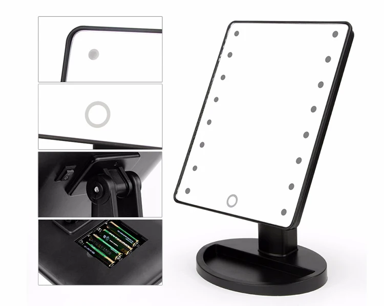 Espelho de Maquiagem Preço com Desconto Luzes com 10x Luzes Touch Screen Dropshipping 16 Brilhante 22 Led 20 Maquiagem Dropshipping Preço Com Desconto Luzes Com 10X 16 Brilhante