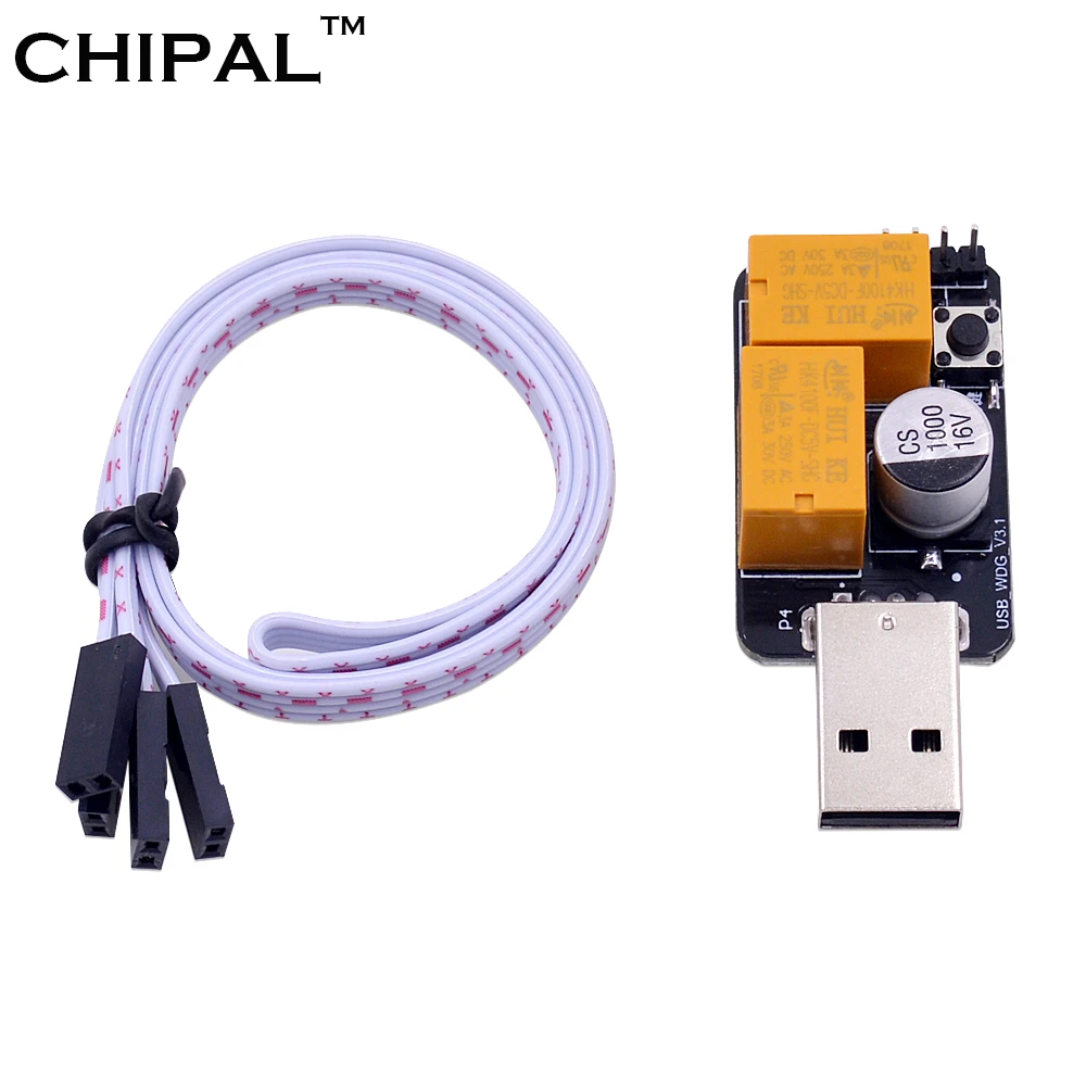 Computer Cables Double Relay USB Watchdog Card Unattended Automatic Restart Blue Screen Crash Timer Reboot for 24H PC Gaming Server Mining Miner Cable Length: 0.2m, Color: Blue 