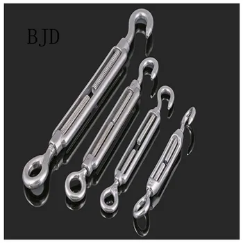 

M4/M5/M6/M8/M10/M12/M14/M16/M20/M24 Stainless Steel 304 Adjust Chain Rigging Hook & Eye Turnbuckle Silver Choose