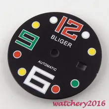 28,5 мм Bliger черный окно с датой набора Калибр ETA DG2813 3804 miyota 8205 8215 двигаться Для мужчин t Для мужчин на циферблате