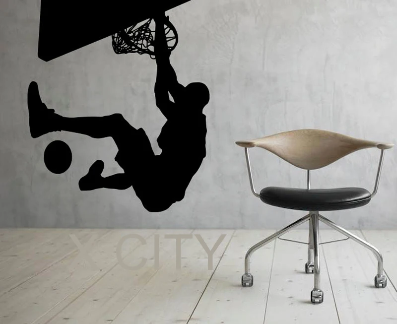 NBA Slam Dunk Basketball Sport WALL ART STICKER VINYL DECAL ROOM STENCIL REMOVABLE MURAL HOME