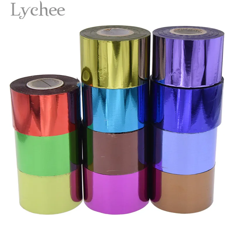 

Lychee Life 4cm Width Solid Color Hot Stamping Foil Paper Laser Foil Paper DIY Crafts Material For Garment Box Cards