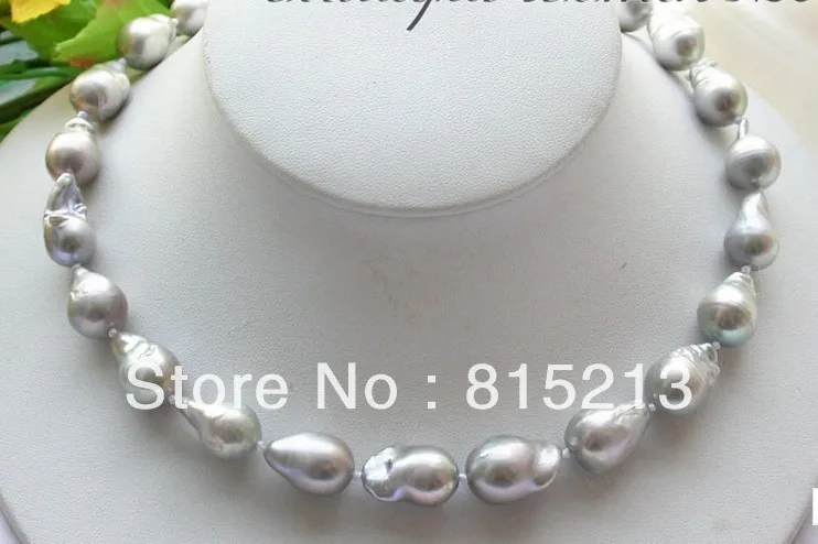 

ddh00307 A++ 17" 18mm gray baroque keshi reborn pearl necklace 28% Discount (A0511)
