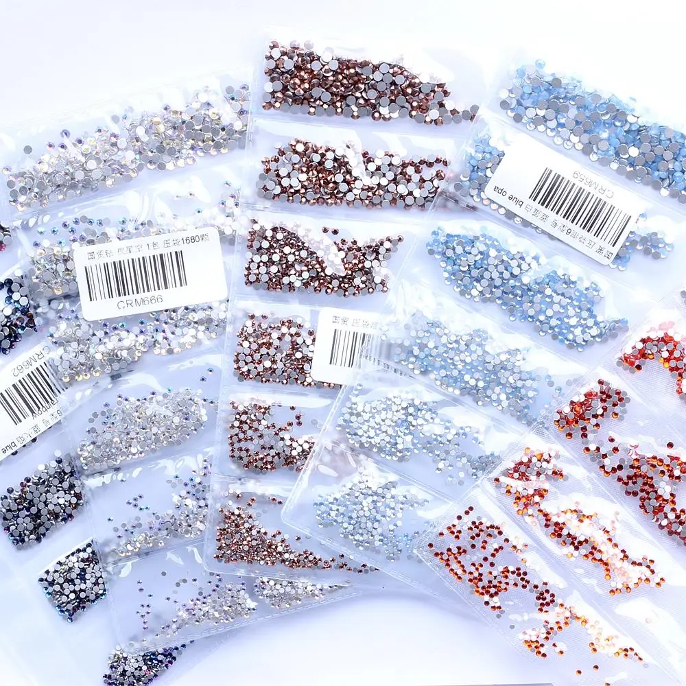 

New 31 Colors 3D DIY Nail Strass SS3-SS10 Small Sizes Glass Rhinestones For Nail Art Decoration Gems Low Shipping Cost Bulk