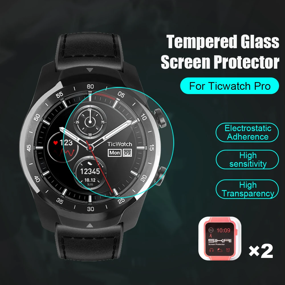 SIKAI 2 шт защита для экрана из закаленного стекла Ticwatch Pro Защита от царапин