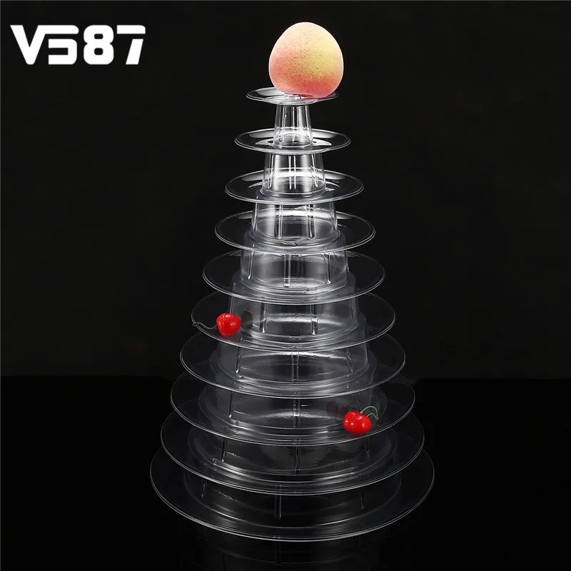 

Clear 10 Tiers Macaron Tower Macaroons Rack Cupcake Dessert Display Holder Wedding Decoration Cake Decor Tools Pyramid Stand