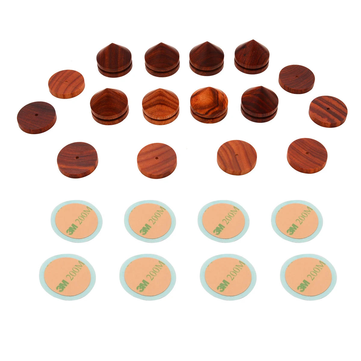 8pcs 23mm Rosewood Speaker Shock Spike Brown High Quality HIFI Amplifier Isolation Cone Stand Feet + Base Pad Mayitr