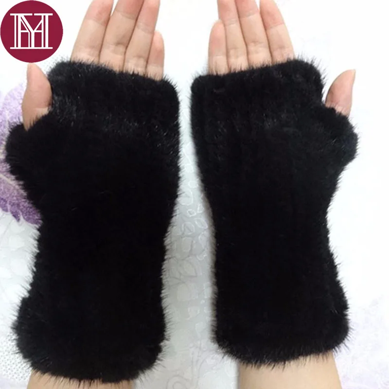 Женские вязаные перчатки из натурального меха норки 2019|fur gloves|brand glovesgloves brand |