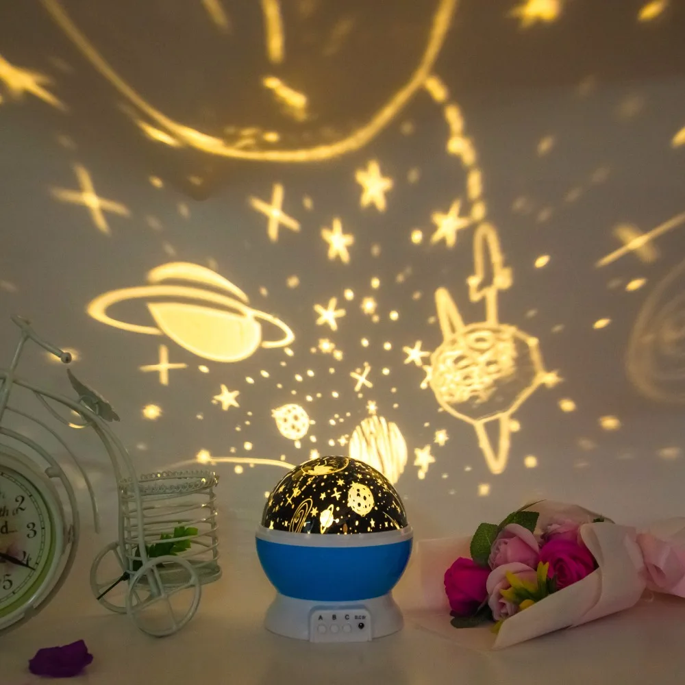 Romantic Dream Rotating Projection Lamp USB LED Night Light Sky Moon