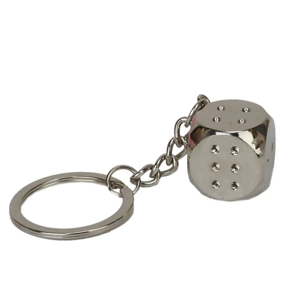 

Metal alloy cube Keychain Keychain Keyring Silver Clay