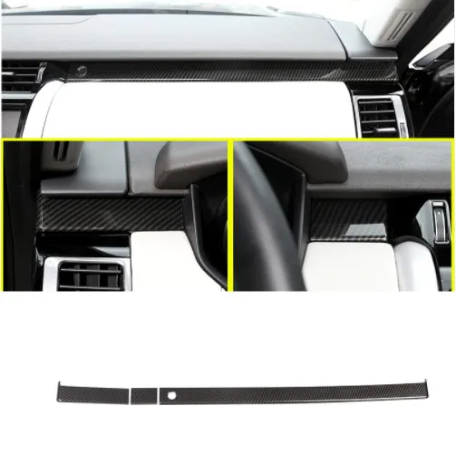 

3pcs Carbon Fiber Style Dashboard Decoration Strip For Discovery 5 2017 L462 LR5 Car Accessory