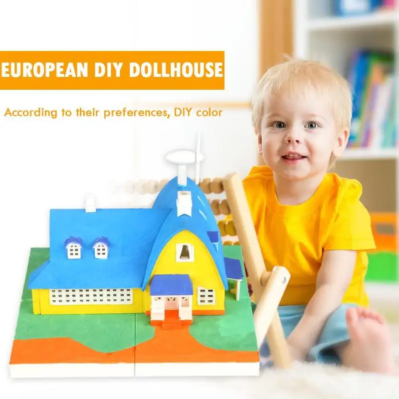 Европейский DIY кукольный домик сборная вилла ABS миниатюрная вилла модель игрушки подарки Детские Развивающие DIY ремесло кукольный домик