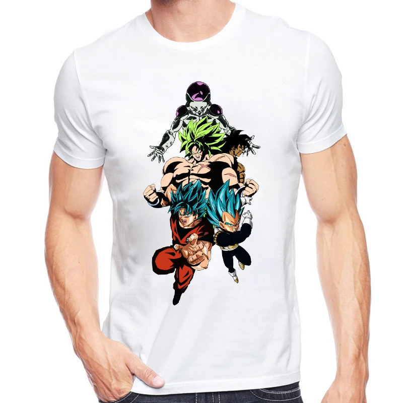 

Dragon Ball Z T Shirts Mens T Shirt Super Saiya Son Goku Brolly Printed Tops Tees Camiseta Hombre Casual Short Sleeve Tshirt