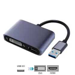 USB3.0 to VGA HDMI 1080 P видео Графический кабель адаптер конвертер для Windows 7/8/10 портативных ПК HDTV проекторы мониторы