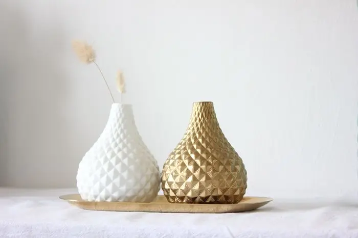 Золотая и белая керамическая ваза с ананасом, Современный домашний декор, креативная керамическая ваза для цветов ручной работы, украшение на офисном столе