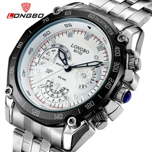 2016 LONGBO Marca de Lujo Reloj Deportivo de Acero Lleno Hombres Reloj de Cuarzo de Moda Reloj Relojes Militares Impermeables Horas reloj hombre
