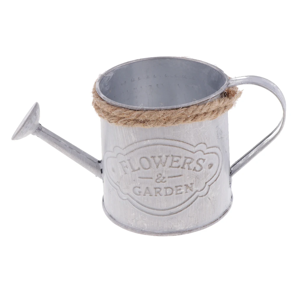 Watering Kettle Shaped Hanging Rattan Planter Bucket, Candy Color Flower Plants Pot, Home Wedding Balcony Decoration