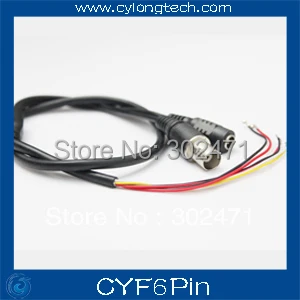 

Free shipping 6-Pin Open End Cable to 1 BNC Female Connector with 12V DC Input for CCTV Camera