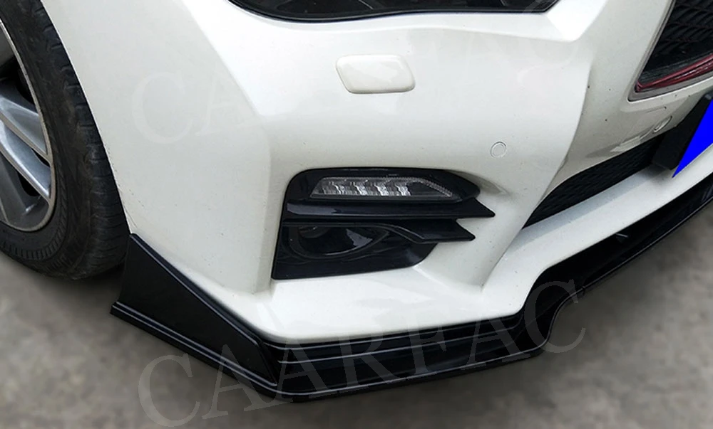 3 PCS/Set Car Front Bumper lip Spoiler For Infiniti Q50 Q50S- Auto Exterior Parts ABS Head Chin Cover Trim