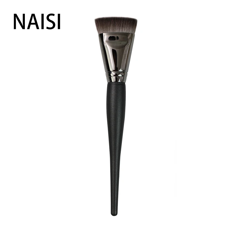 

NAISI 1PCS Foundation Powder Makeup Brush Cosmetic Brush Women's Fashion Beauty Tools Maquiagem Wood Handle Synthetic Hair 03