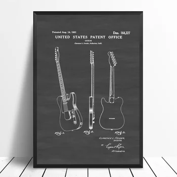 

Fender Telecaster Guitar 1951 Patent Art Poster Canvas Prints No Frame