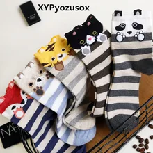Fashion Women Socks Cotton Cartoon 3D Dog Fox Panda Funny Socks Cotton Winter Warm Meias Ankle Socks For Female Girl Gifts