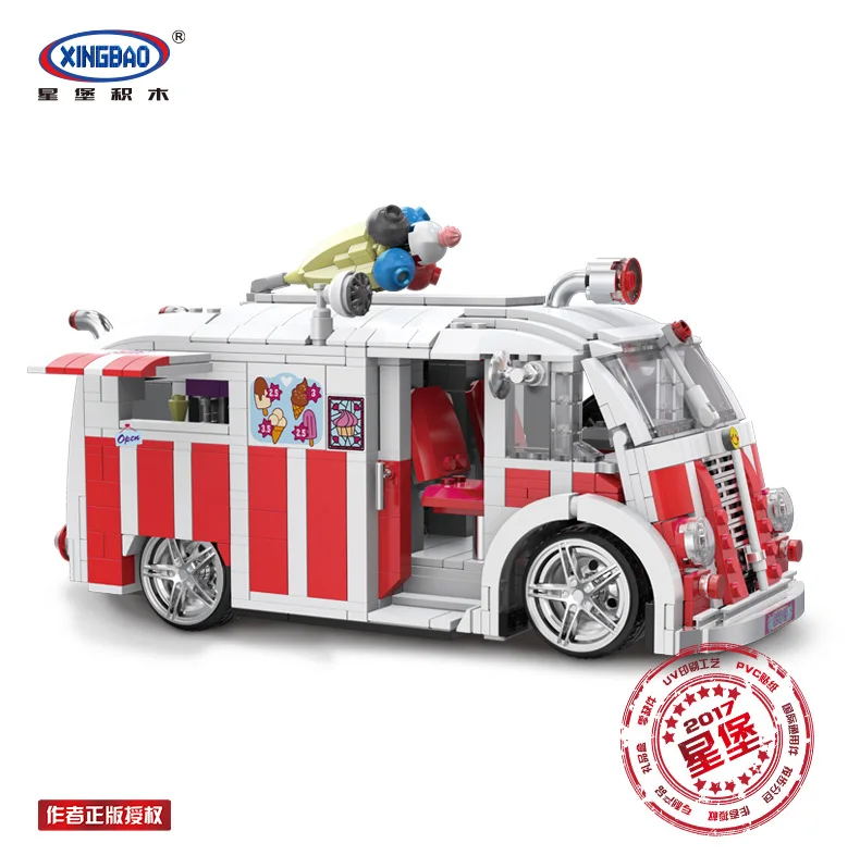 

Xingbao 08004 1000Pcs Genuine Technic Series The Ice Cream Car Set Building Blocks Bricks Children Educational Toys Model Gifts