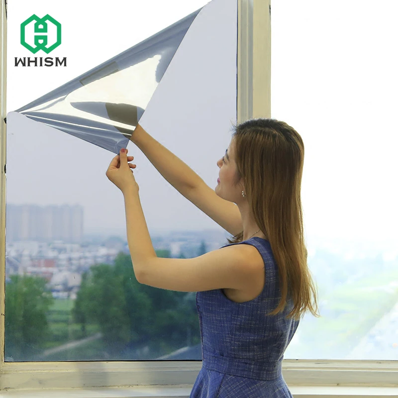 

WHISM Adesivi One Way Privacy Window Film Solar Reflective Heat Insulation Window Glass Wall Stickers Home Office Decor