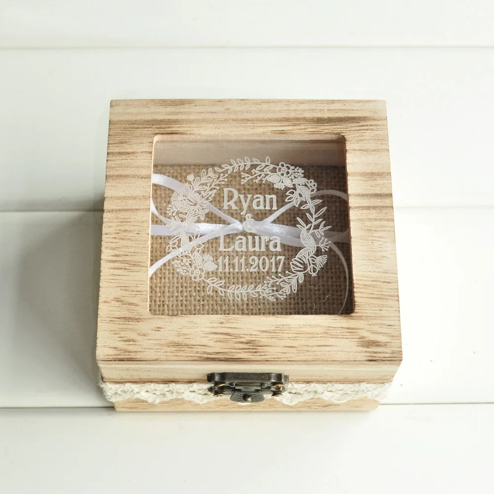 

Personalized Ring Box, Rustic Wedding Ring Bearer Box, Wooden Ring Bearer Box, Rustic Wedding Customized Wedding Gift, Customize