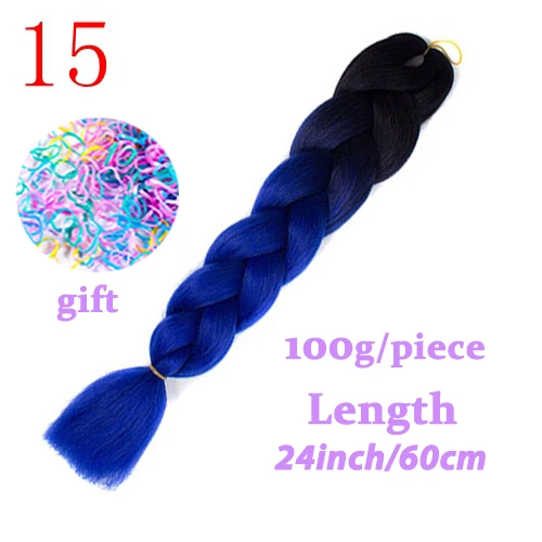 LISI волосы 24 дюйм плетение волос для наращивания Jumbo вязание крючком косы синтетические волосы стиль 100 г/шт. чистый блонд розовый зеленый - Цвет: P2/613