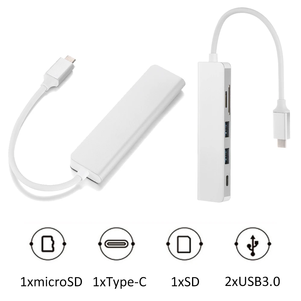 Лидер продаж 5 в 1 USB 3,0 type C концентратор SD TF кард-ридер зарядка PD адаптер многофункциональный для Macbook Pro huawei P20