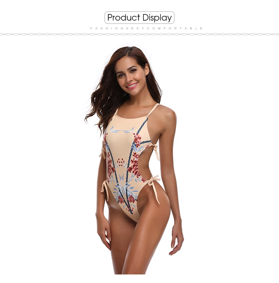 strappy side one piece swimsuit
