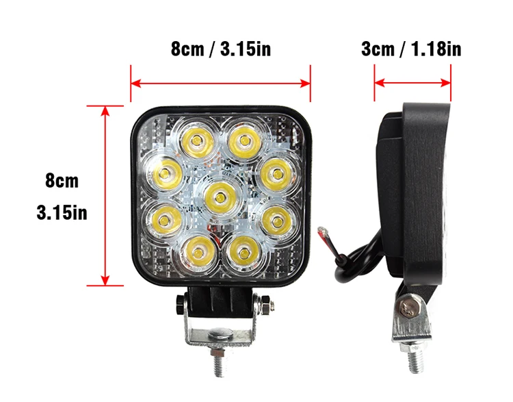 OKEEN 10pcs 4 inch 48 42W Offroad LED Work Light Spotlight Flood Spot Beam Drive Lamp for JEEP UAZ 4x4 Car 4WD Boat SUV ATV Moto