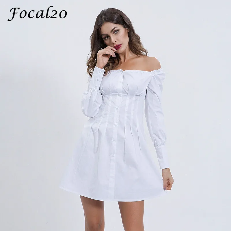 Женское облегающее платье Focal20 однотонное выше колена с открытыми плечами и