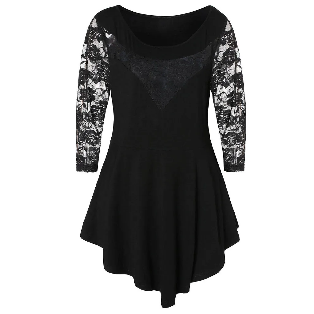 Womail размера плюс, женская футболка, модная, одноцветная ...