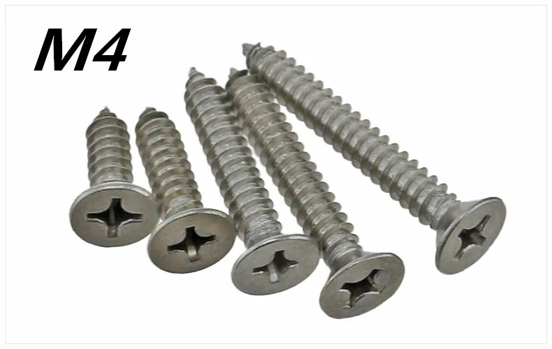 

10pcs M4*9.5/13/16/19/22/25/30/32/35/38/40/45/55/60mm stainless steel cross flat head self-drilling screw self-tapping screw