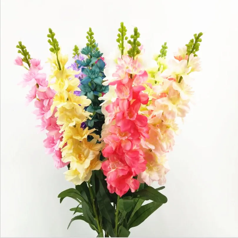

11pcs Silk Larkspur Flower Fake Delphinium Ajacis Artificial Fake Poisonweed for Wedding Decorative Flowers