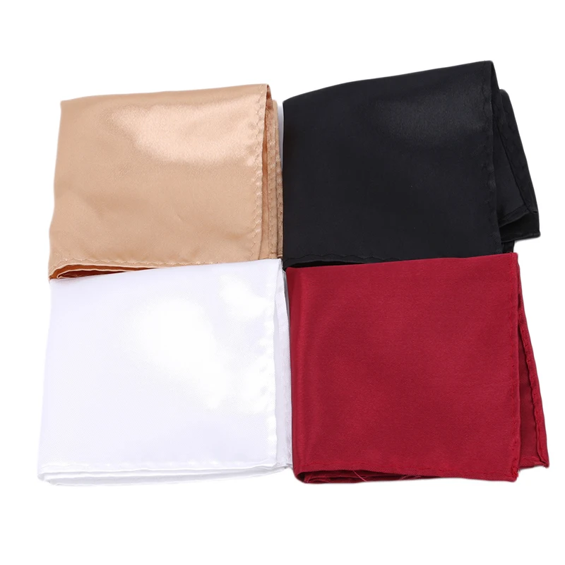 

Men's Satin Solid Plain Suits Pocket Square Wedding Party Handkerchief Head Wrap Neck Scarf Wristband Towel