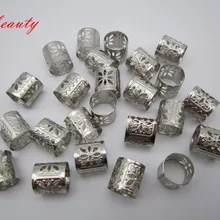 50 шт./партия, белый цвет, коса для волос, бусины для дредов регулируемые манжеты, зажим, около 9,5 мм, зажим для отверстий