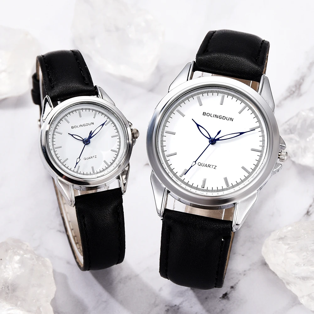 Минималистические классические Студенческие Кварцевые часы пара Стильный ремешок Spire кварцевые наручные часы для влюбленных