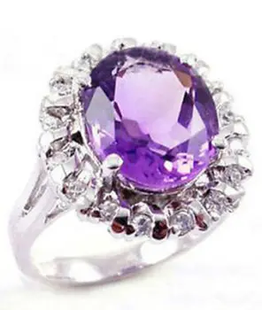 

Beautiful silver plate purple zircon Ring 7 8 9 #>watch wholesale Quartz stone CZ crystal