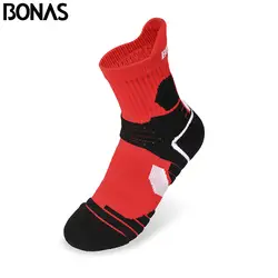 Bonas бренд 3 пар/упак. дышащий красный короткие носки Coolmax Полиэстер теплые носки Для мужчин модные быстросохнущая мужские хлопчатобумажные