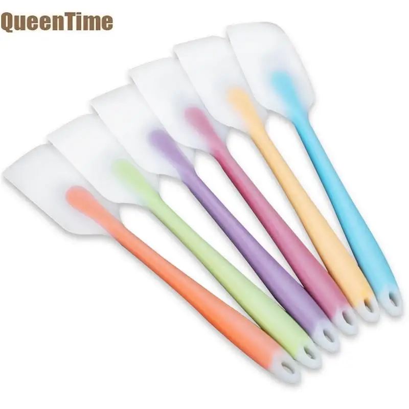  QueenTime Colorful Silicone Cream Spatula Flexible Butter Scraper Non-stick Baking Tools Heat-resis