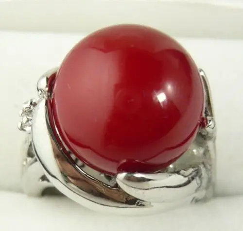 

Free shipping@@@@@ nice 18KGP Red Coral ring size AAA Grade 4size choose